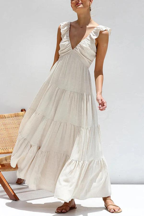 NAOMI | Luchtige maxi-jurk met elegante lagen en flair 0