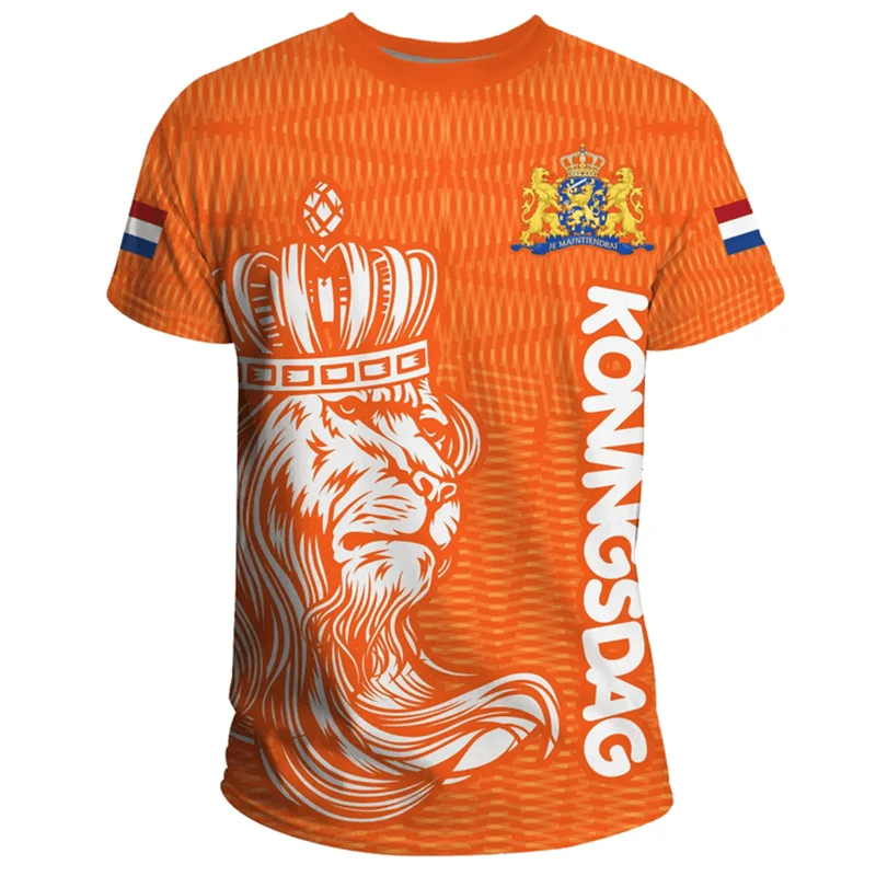 Nederlands Vlag Oversized T Shirt Heren | Lichtgewicht Katoenmix, 3D Print 2
