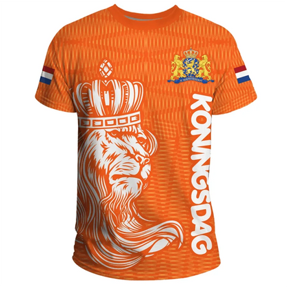 Nederlands Vlag Oversized T Shirt Heren | Lichtgewicht Katoenmix, 3D Print 2