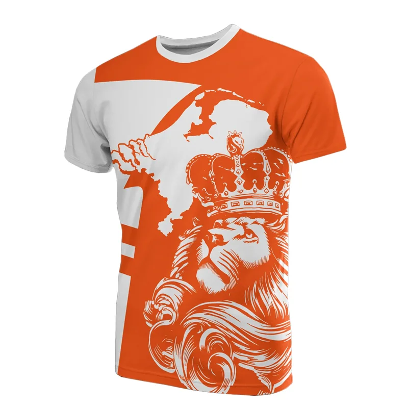 Nederlands Vlag Oversized T Shirt Heren | Lichtgewicht Katoenmix, 3D Print 4