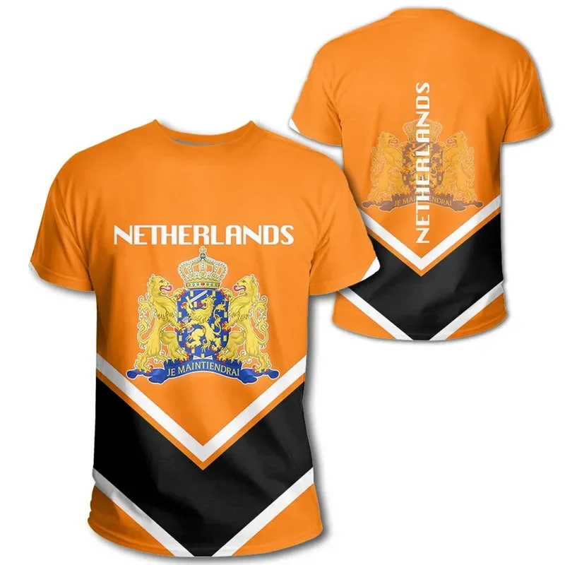 Nederlands Vlag Oversized T Shirt Heren | Lichtgewicht Katoenmix, 3D Print 6