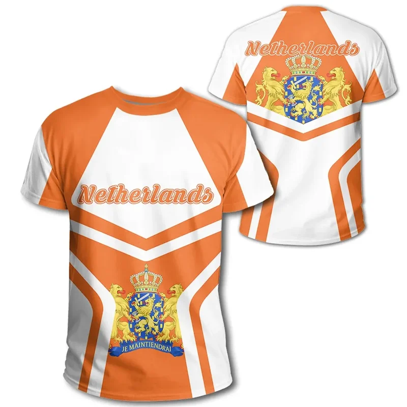 Nederlands Vlag Oversized T Shirt Heren | Lichtgewicht Katoenmix, 3D Print 7