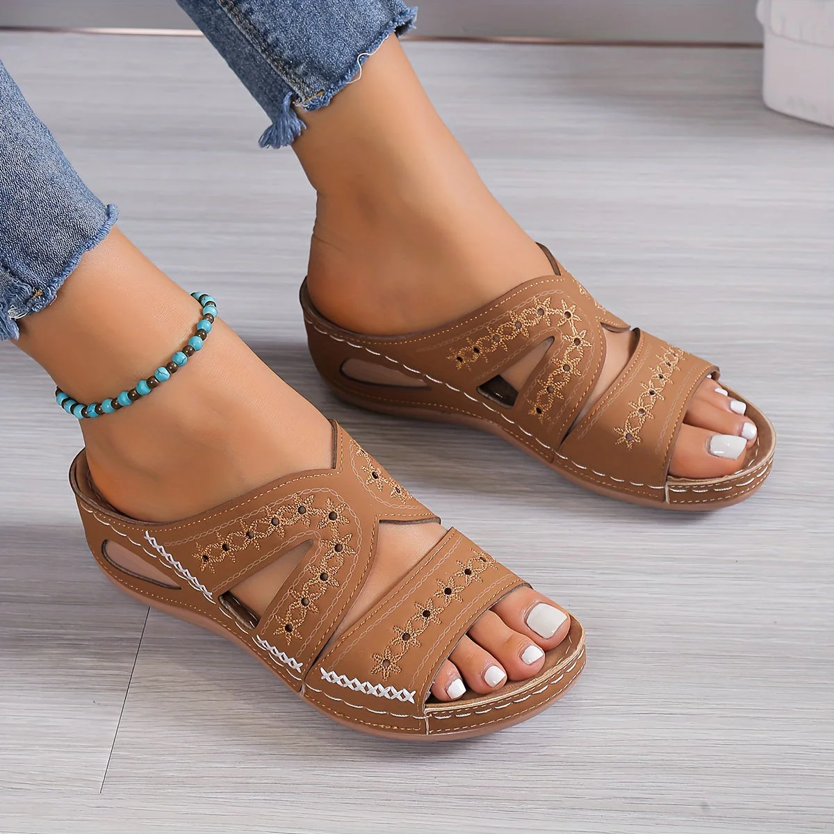 Noriva | Orthopedische Comfortslippers met Open Sleehak 2