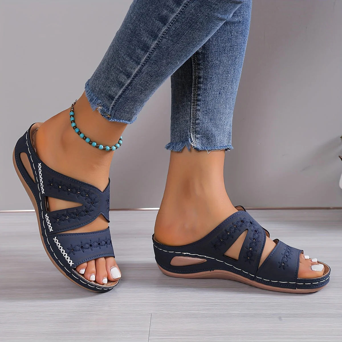 Noriva | Orthopedische Comfortslippers met Open Sleehak 8