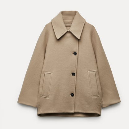 Olive Dames Trenchcoat | Zachte Wol, Oversized