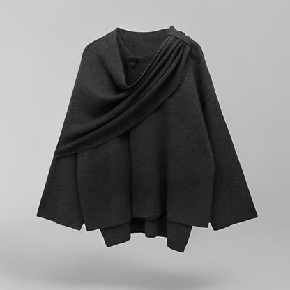 Oversized wollen jas met knoopsluiting en luxe voering 0