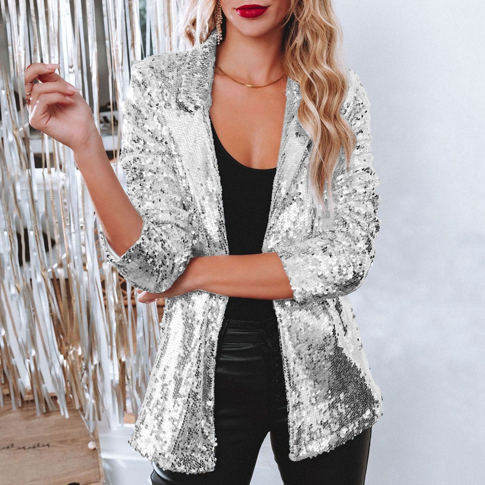 Paillette Glamour Dames Blazer | Lichtgewicht en Elegant 0