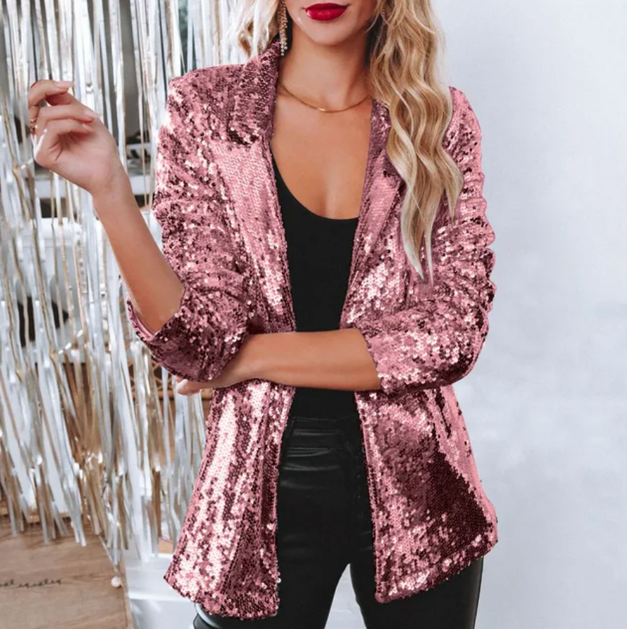 Paillette Glamour Dames Blazer | Lichtgewicht en Elegant 10