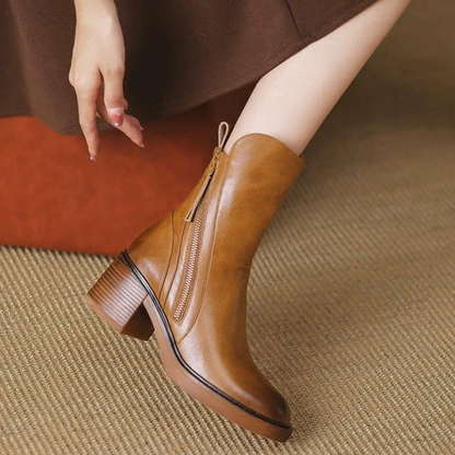 Pia Dames Cowboy Laarzen | Zwarte Blokhak, Moderne Aesthetic