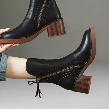 Pia Dames Cowboy Laarzen | Zwarte Blokhak, Moderne Aesthetic
