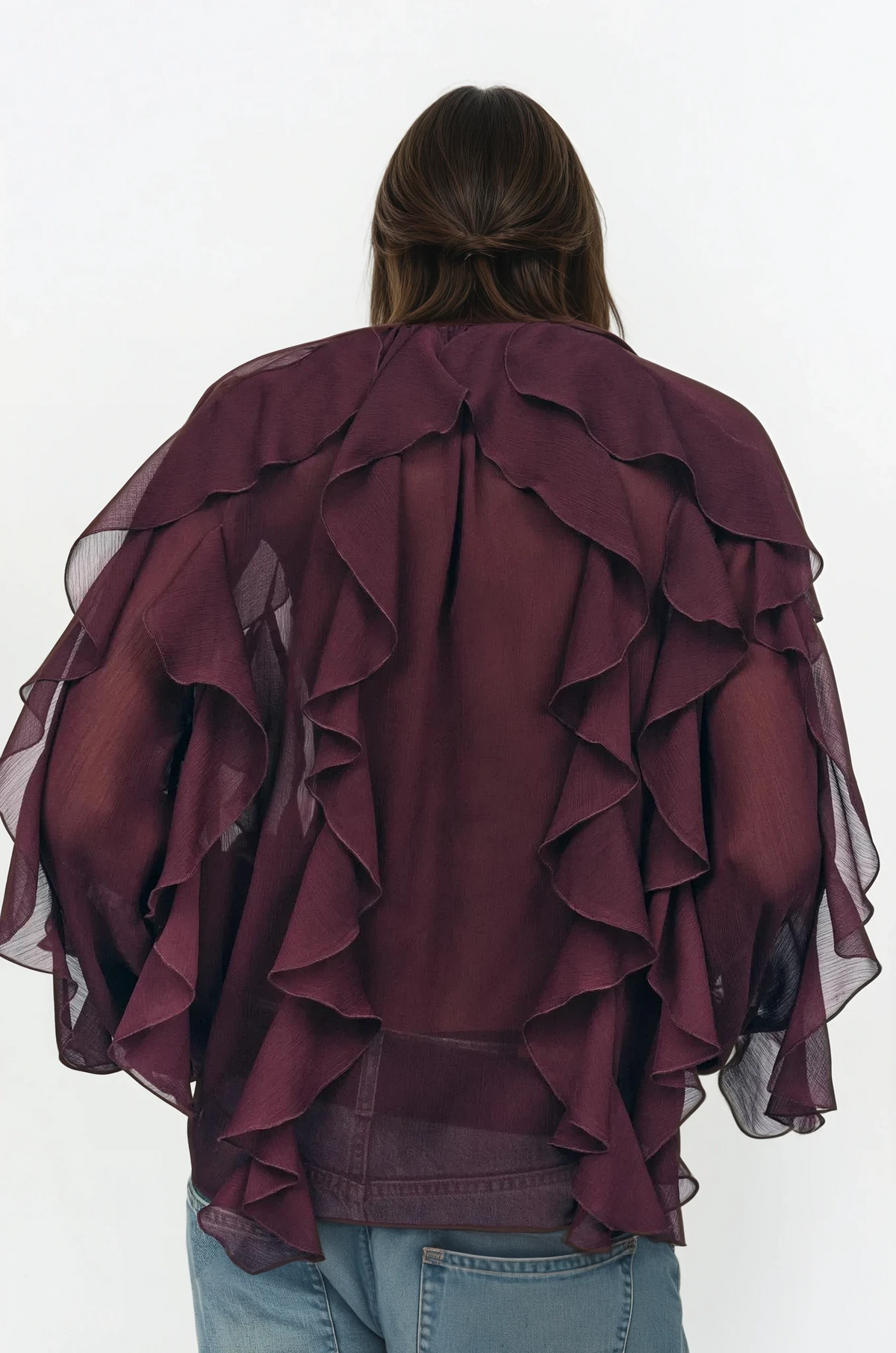 RAELLE | Elegante Blouse met Ruches en Transparante Lagen 2