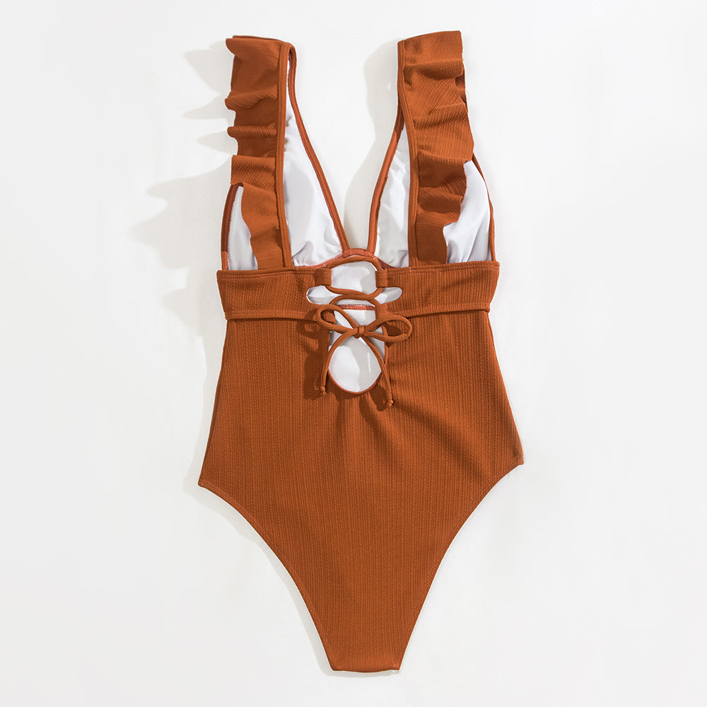 ROXANNE | Boho Bikini met V-Hals, Ruches & Open Rug 4