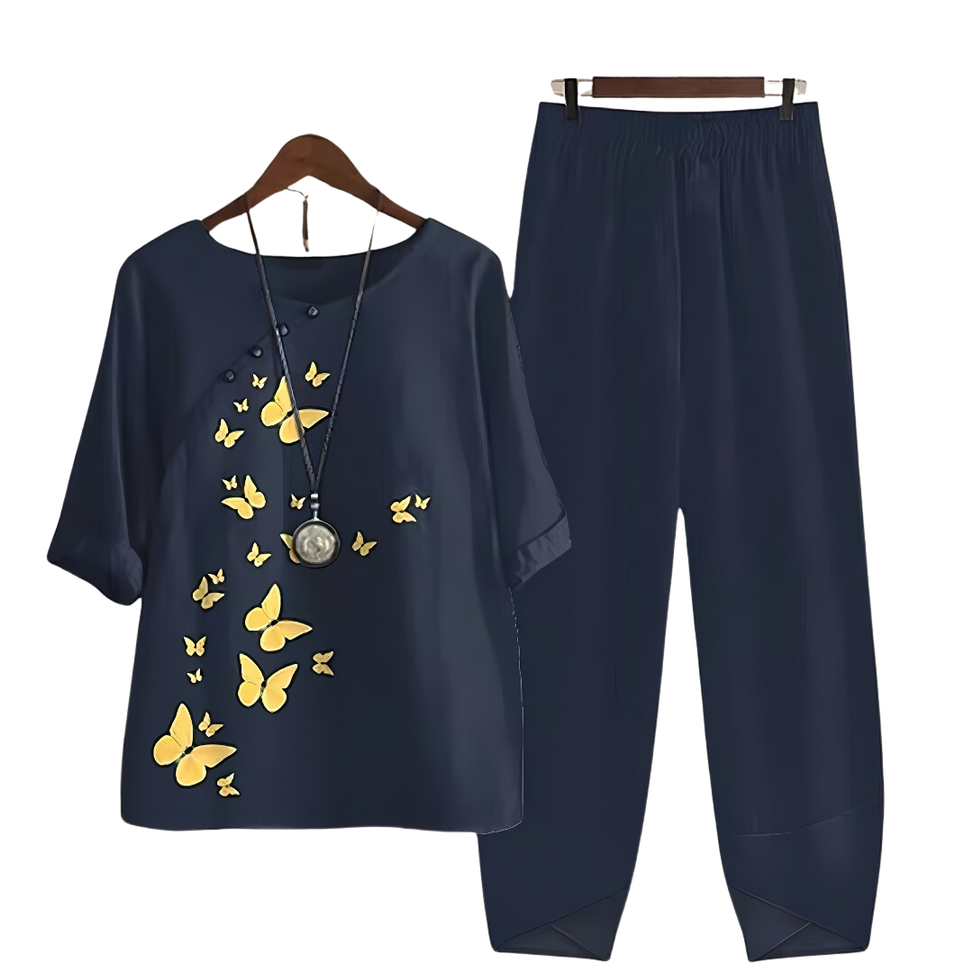 Rhea Dames Overhemd- en Broekpak | Hoogwaardige Stof, Tijdloze Elegantie 0