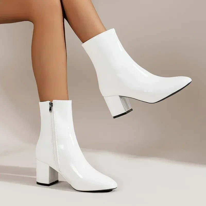 Rina Dames Enkellaarsjes | Zwarte Blokhak, Elegant Design 0