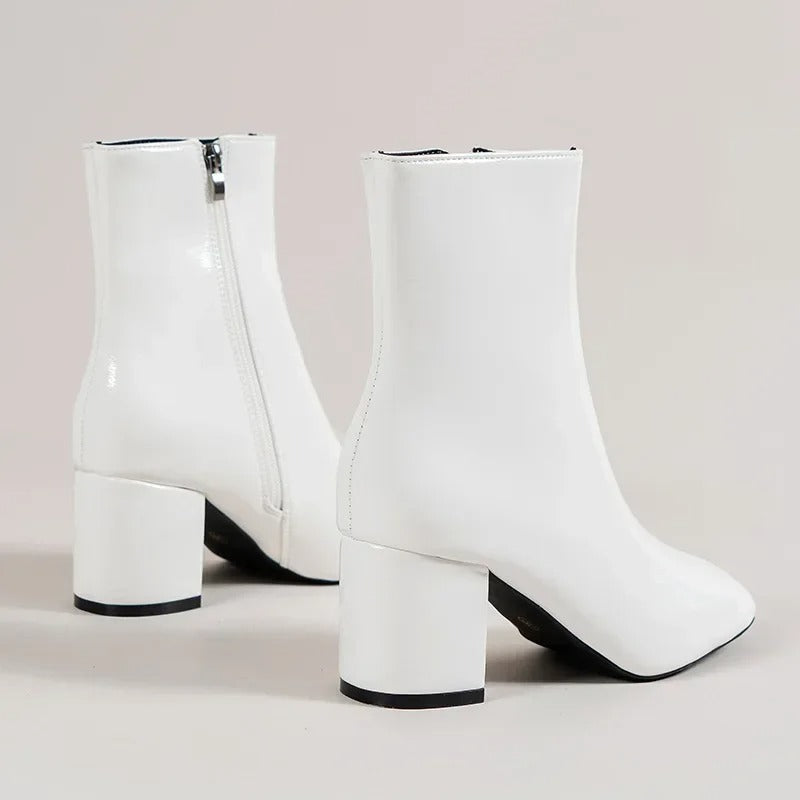 Rina Dames Enkellaarsjes | Zwarte Blokhak, Elegant Design 3