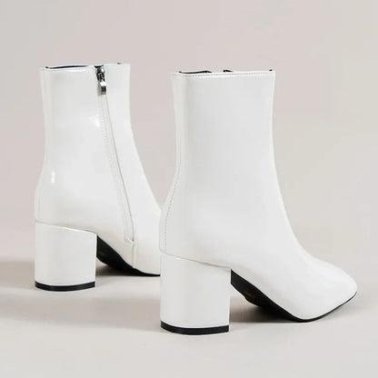 Rina Dames Enkellaarsjes | Zwarte Blokhak, Elegant Design 3
