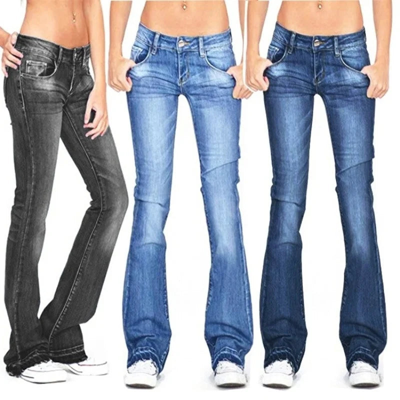 Rina Dames Flared Jeans | Hoogwaardig Denim, Lage Taille 3