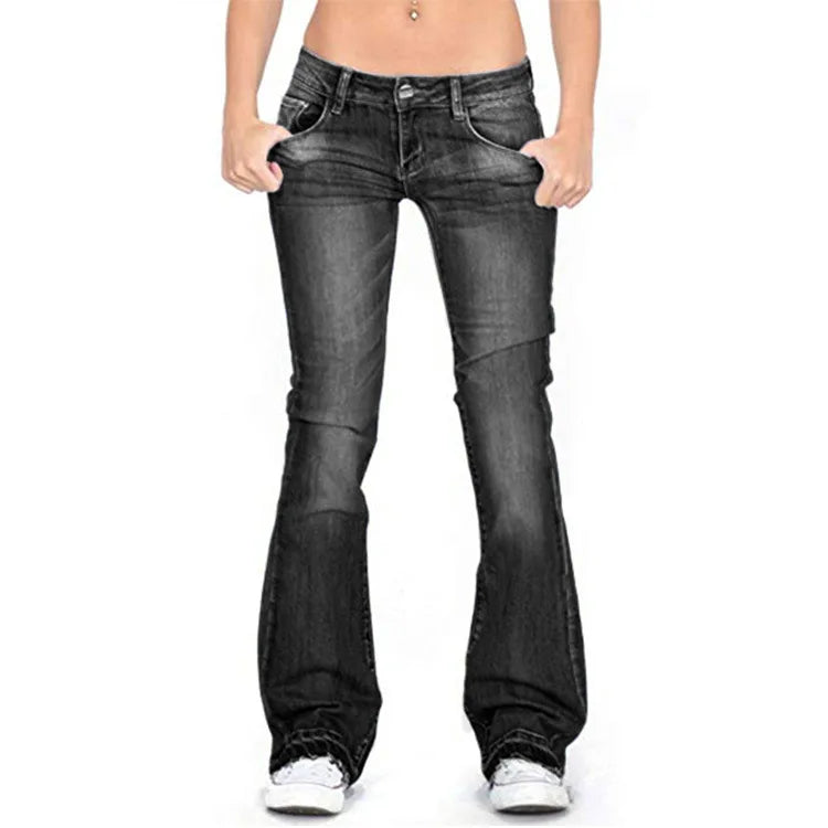 Rina Dames Flared Jeans | Hoogwaardig Denim, Lage Taille 8