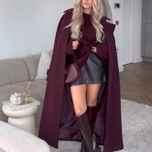 Royal Burgundy Wool Coat
