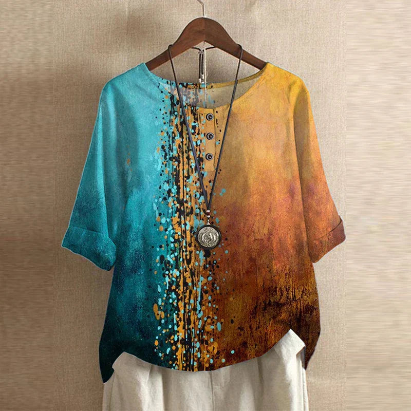 Rosa Dames Top | Bloemenprint, Ronde Hals, 100% Katoen 7