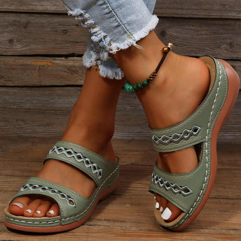 Rosa Gevoerde Sandalen voor Dames | PU-Materiaal, Ademend 3