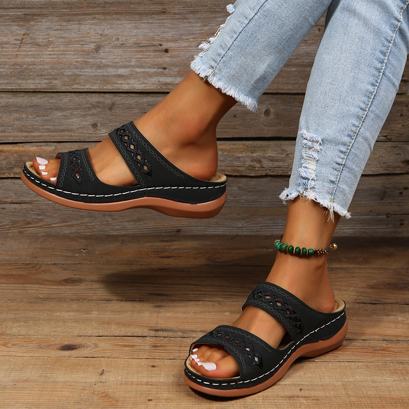 Rosa Gevoerde Sandalen voor Dames | PU-Materiaal, Ademend 4