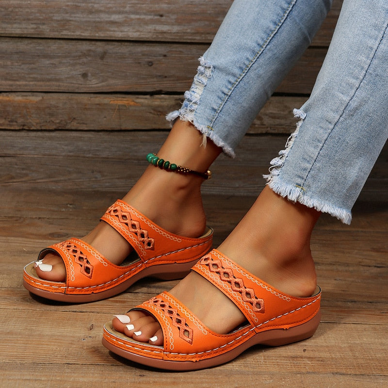 Rosa Gevoerde Sandalen voor Dames | PU-Materiaal, Ademend 5