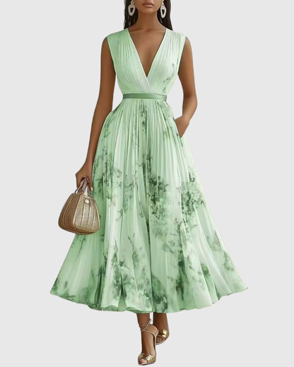 Rosa Vrouwen Maxi-jurk | Geplooid, Elegante Stijl 10