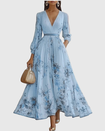 Rosa Vrouwen Maxi-jurk | Geplooid, Elegante Stijl 5