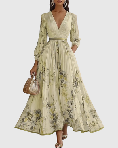 Rosa Vrouwen Maxi-jurk | Geplooid, Elegante Stijl 7