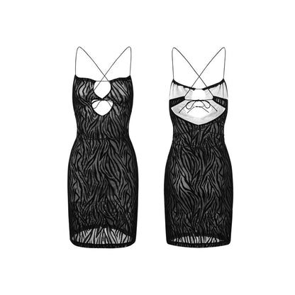 ZARIEL | Hollow-out Sling Mini Dress in Zwart of Wit