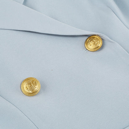 Sloane | Zwarte Cape Blazerjurk met Gouden Details