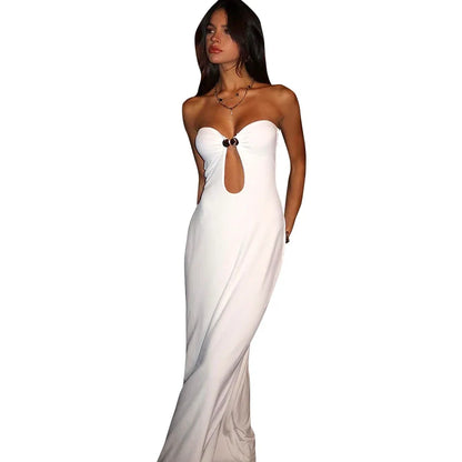 Strapless Bodycon Maxi Jurk – Cut-Out Elegantie voor Zwoele Dagen
