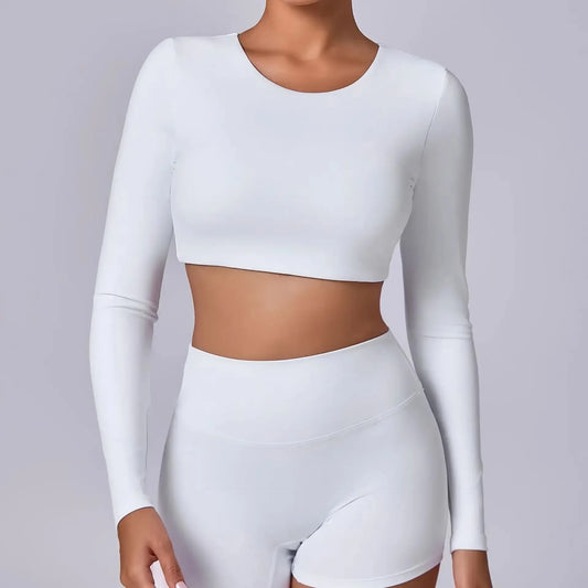 REYA | Cropped Longsleeve Top met Push-up Effect