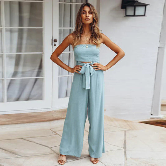 ELVINA | Strapless Jumpsuit met Luchtige Pasvorm en Flatterende Taille