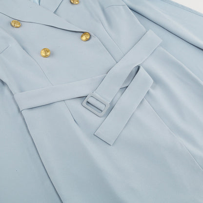 Sloane | Zwarte Cape Blazerjurk met Gouden Details