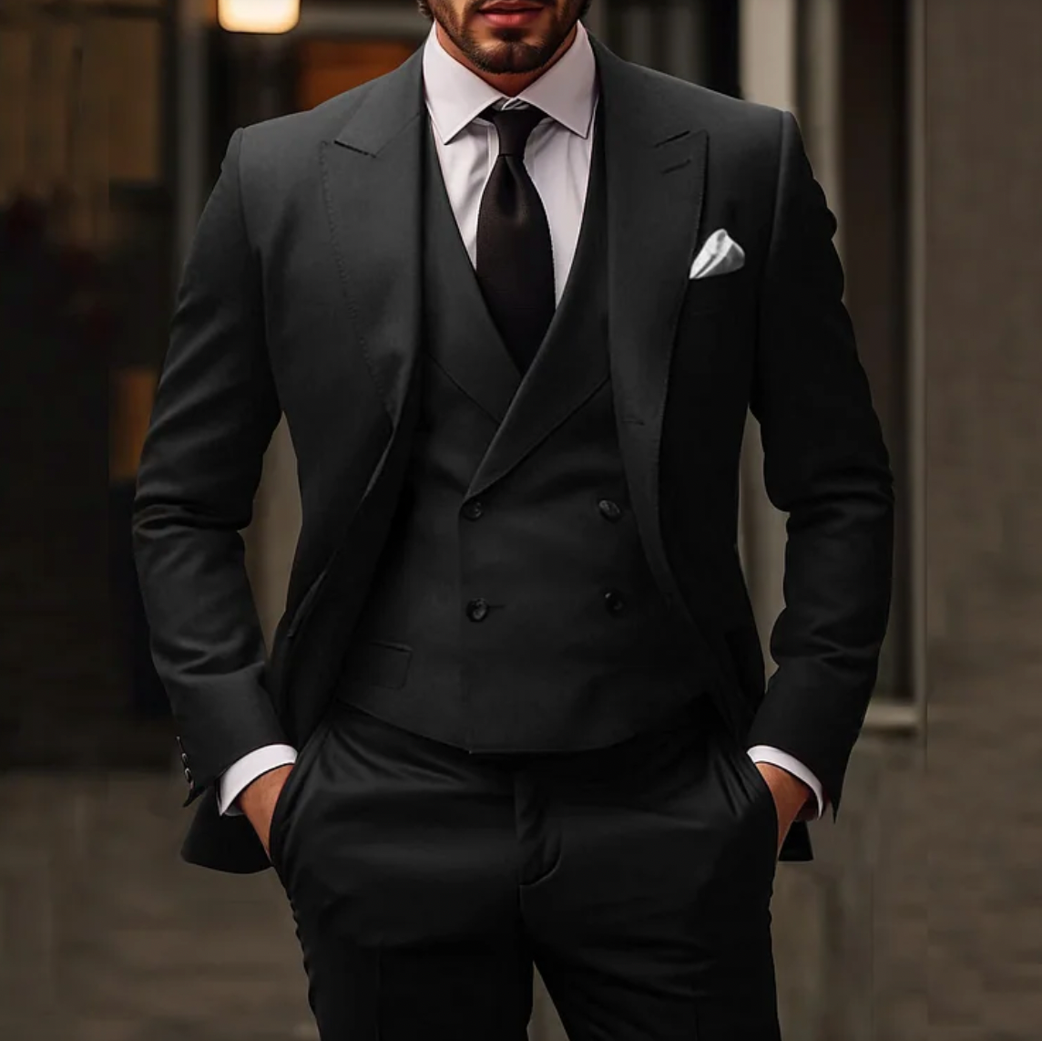 SEBASTIEN | 3-delig Slim-Fit Herenpak Blazer Gilet Pantalon 0