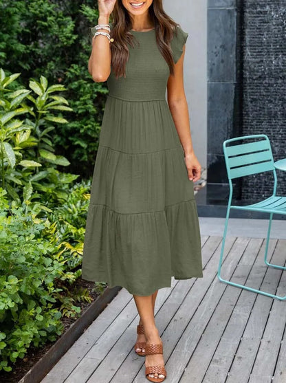 SELINA | Zomerjurk met Rucheschouders en Geaccentueerde Taille 1