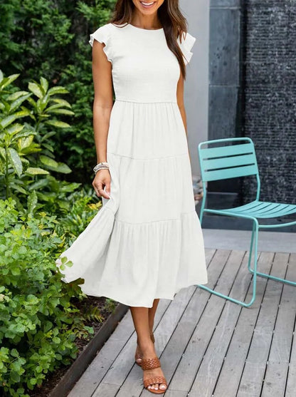 SELINA | Zomerjurk met Rucheschouders en Geaccentueerde Taille 11