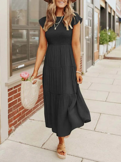 SELINA | Zomerjurk met Rucheschouders en Geaccentueerde Taille 2