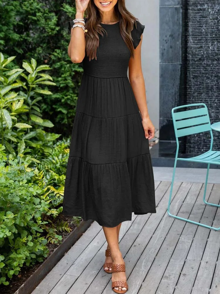 SELINA | Zomerjurk met Rucheschouders en Geaccentueerde Taille 4