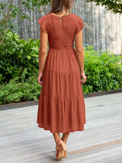 SELINA | Zomerjurk met Rucheschouders en Geaccentueerde Taille 6