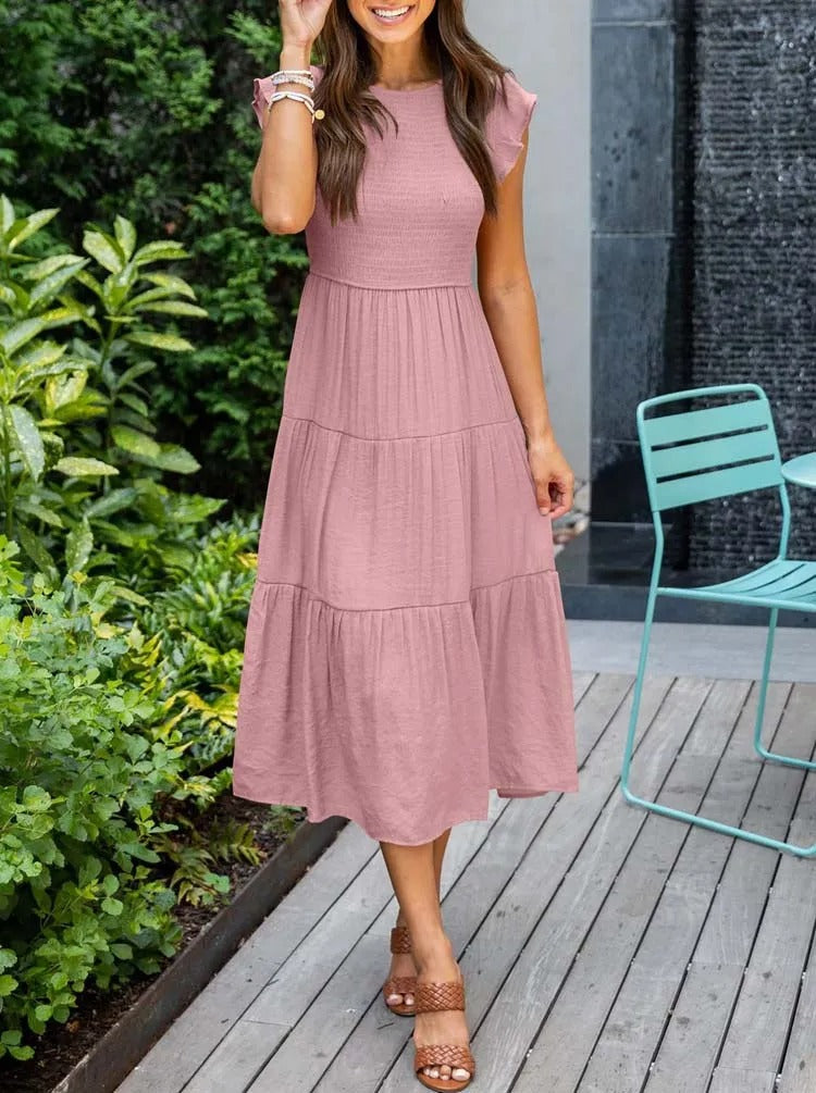 SELINA | Zomerjurk met Rucheschouders en Geaccentueerde Taille 7