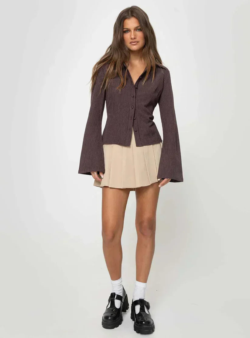 SERAPHINA | Getailleerde Blouse met Flared Mouwen 0