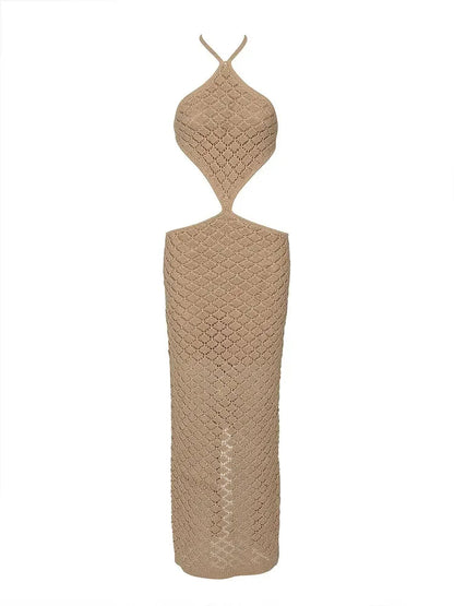 SOLENZA | Sexy backless zomerjurk met halternek en cut-out detail 6