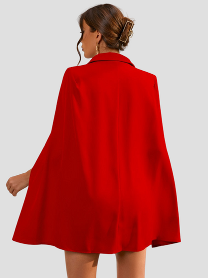 VALÉRIA | Cape Blazer Jurk met Gouden Details voor Dames