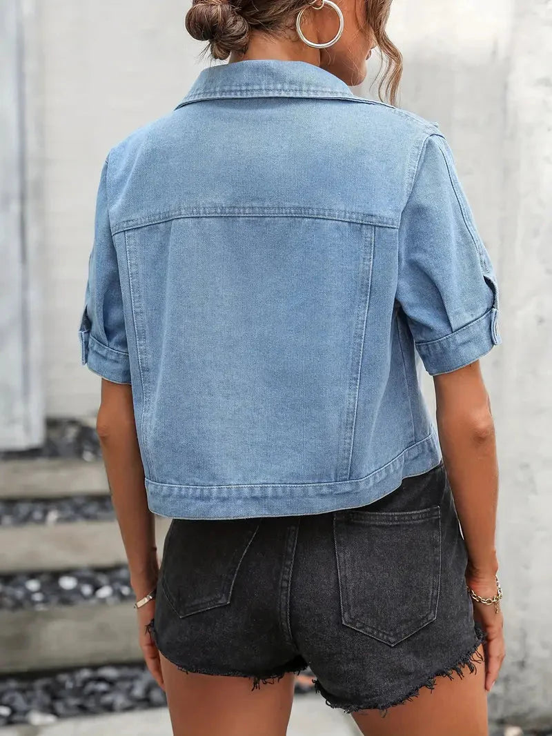 Sabrine Dames Spijkerjack | Ademend Denim, Casual Lang Spijkerjack