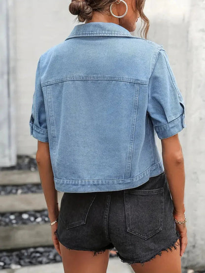 Sabrine Dames Spijkerjack | Ademend Denim, Casual Lang Spijkerjack