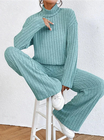 Lunette | Gestreepte Gebreide Set van Trui en Broek