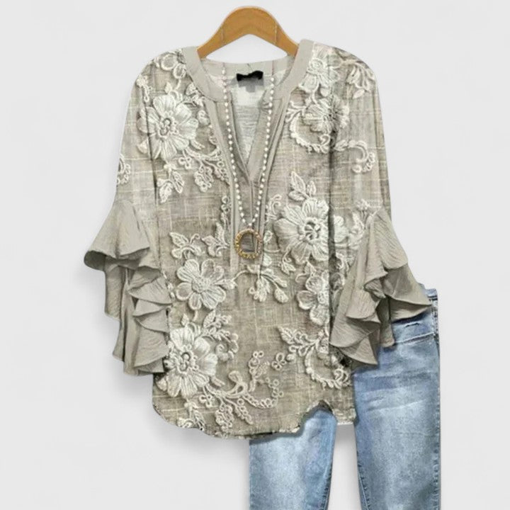 Saryphia Dames Blouse | Ademend, Elegante Bloemenprint 1